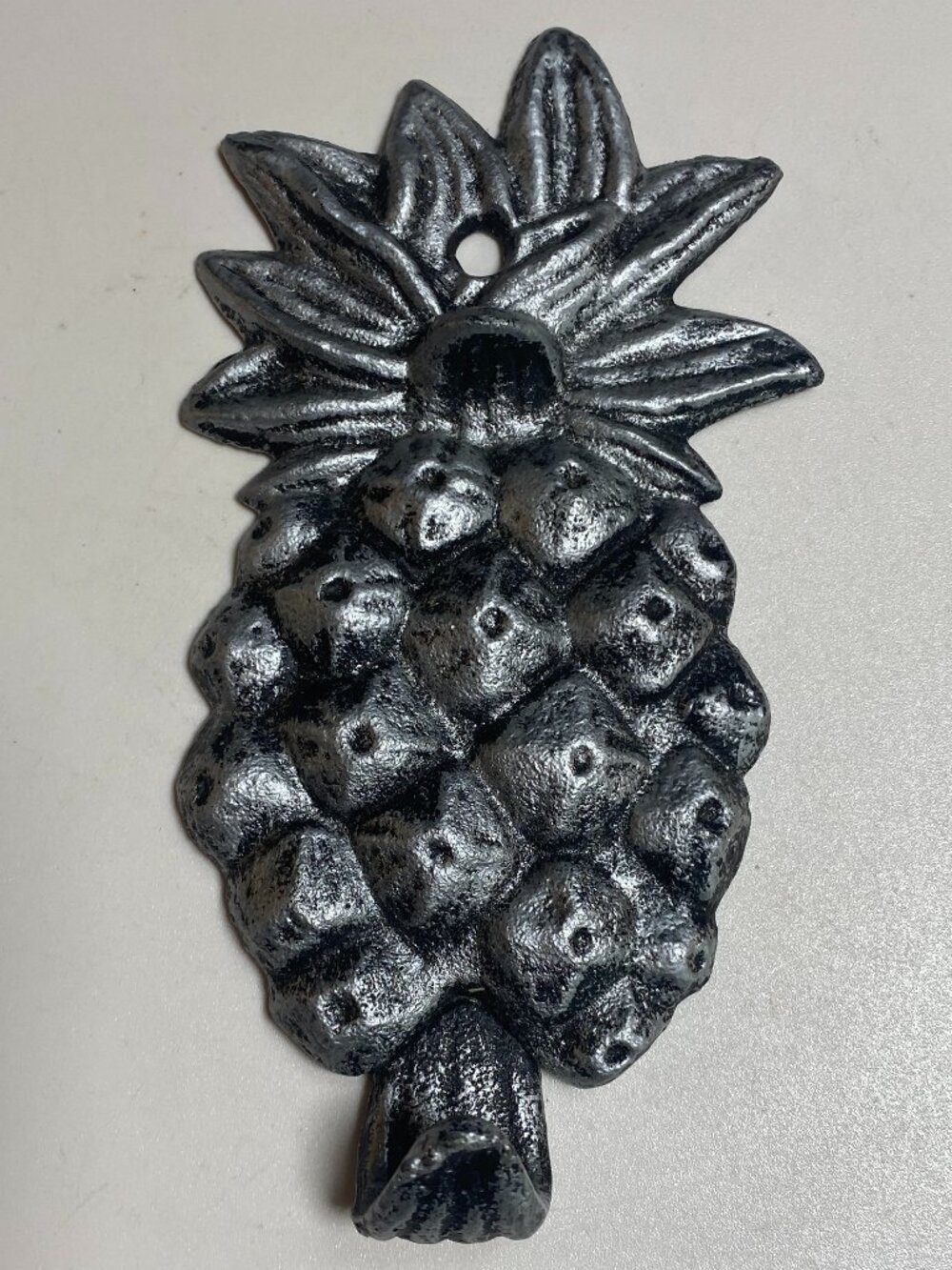 Silver-Tone Pineapple Wall Hook / Decorative Fruit Hook
